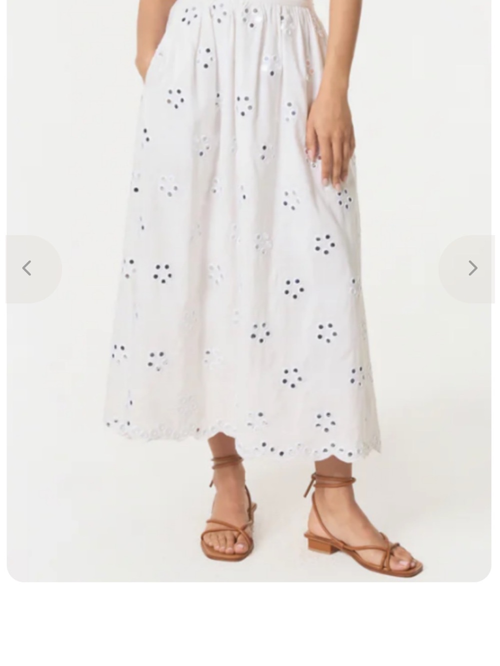Rhode White Eyelet Midi Skirt - Picture 2 of 7